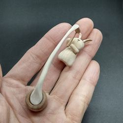 木製餅つきうさぎ【受注制作】 4枚目の画像