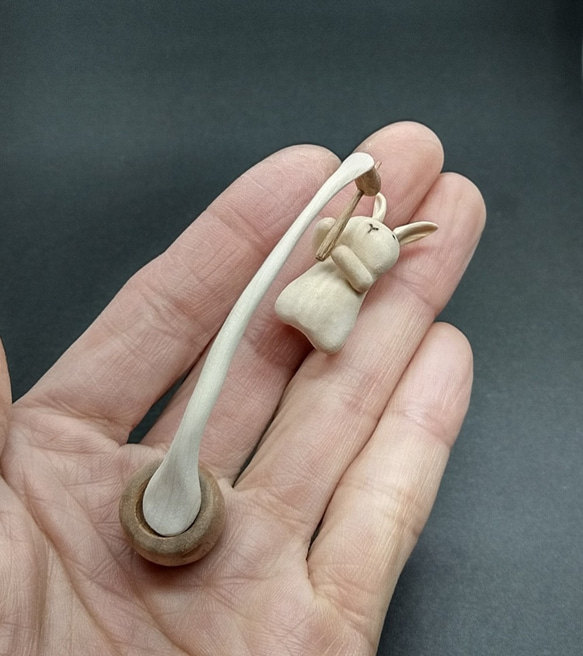 木製餅つきうさぎ【受注制作】 4枚目の画像