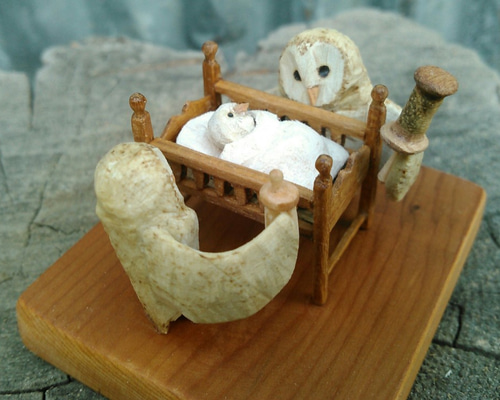 木製赤ちゃんフクロウセット 立体・オブジェ ハナノ 通販 木製赤ちゃんフクロウセット 立体・オブジェ ハナノ 通販