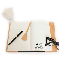 黒革の猫手帖　A５サイズ 本革シュリンクレザー使用 ノートカバー 5枚目の画像