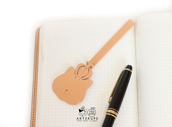 黒革の猫手帖　A５サイズ 本革シュリンクレザー使用 ノートカバー 6枚目の画像