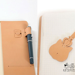 黒革の猫手帖　A５サイズ 本革シュリンクレザー使用 ノートカバー 8枚目の画像