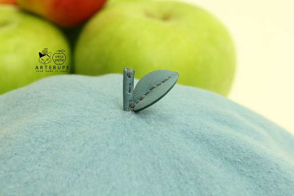 Apple Beret りんごのベレー ライトブルー 2枚目の画像