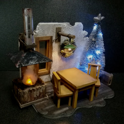 フィギュア・ミニチュアクラフト用ドールハウス(アルペン暖炉) 2枚目の画像