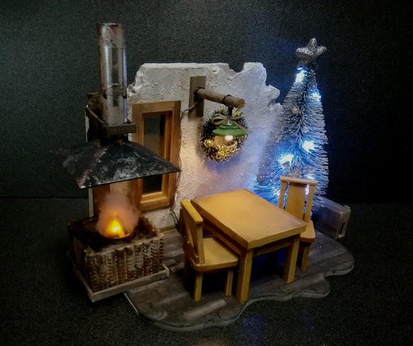 フィギュア・ミニチュアクラフト用ドールハウス(アルペン暖炉) 2枚目の画像