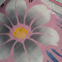 半幅リバーシブル帯(花ピンク) 3枚目の画像