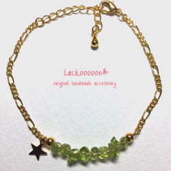 太陽の石 Peridot bracelet【8月の誕生石】 4枚目の画像