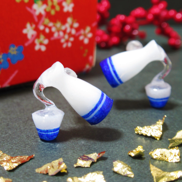 再販31【メルマガ掲載作品】注ぐ、ピアス。(イヤリング) 〜日本酒徳利