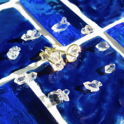 【再販】NY産AAAハーキマーダイヤモンドの原石ピアス(イヤリング)【SV925(14kgp)】 2枚目の画像