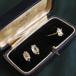 NY産AAAハーキマーダイヤモンドの原石フリーサイズリング【SV925(14kgp)】 4枚目の画像