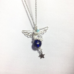 天使のネックレス＆ピアスセット（ブルー/スター） 4枚目の画像