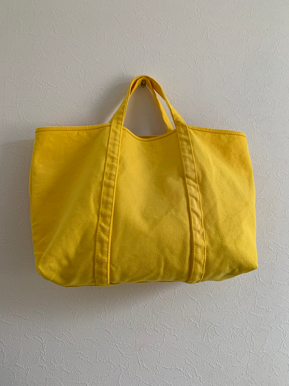 【A4対応】帆布　BASIC TOTE ( M ) レモン 1枚目の画像