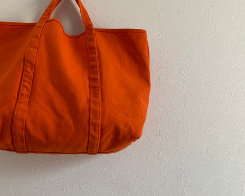 A4対応】帆布 BASIC TOTE ( M ) オレンジ トートバッグ 3.blue