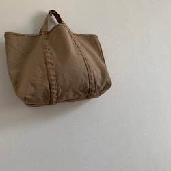 【A4対応】帆布　BASIC TOTE ( M ) NUTS(グレージュ) 2枚目の画像