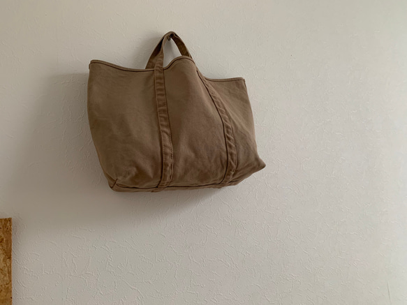 【A4対応】帆布　BASIC TOTE ( M ) NUTS(グレージュ) 3枚目の画像