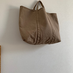 【A4対応】帆布　BASIC TOTE ( TM ) NUT(グレージュ) 1枚目の画像