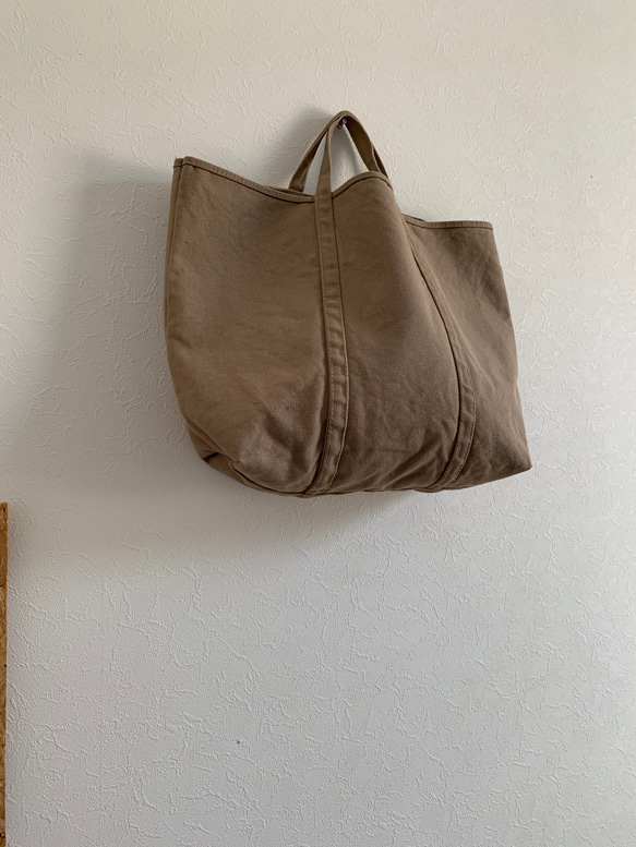 【A4対応】帆布　BASIC TOTE ( TM ) NUT(グレージュ) 1枚目の画像