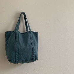 Tall TOTE (S)  帆布　くすみブルー 1枚目の画像