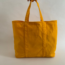 【A4対応】帆布　BASIC TOTE ( TM ) yellow (持ち手長め) 1枚目の画像