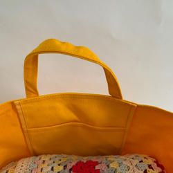 【A4対応】帆布　BASIC TOTE ( TM ) yellow (持ち手長め) 3枚目の画像