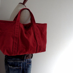 帆布　F/ TOTE BAG PURE　RED　TOTE 2枚目の画像