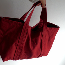 帆布　F/ TOTE BAG PURE　RED　TOTE 4枚目の画像