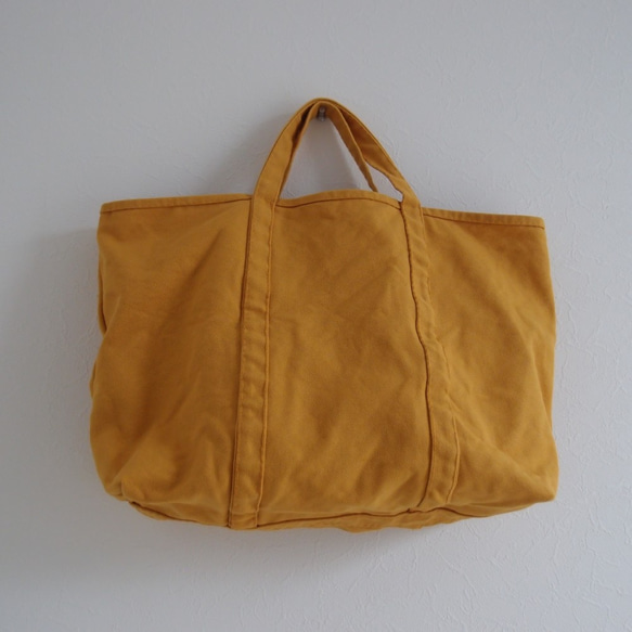 BASIC TOTE BAG 帆布トート  Msize mustard 1枚目の画像