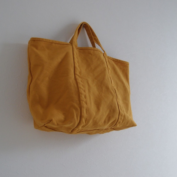 BASIC TOTE BAG 帆布トート  Msize mustard 2枚目の画像