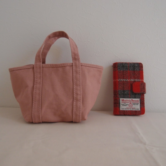 帆布　四角いミニトート　CUBE TOTE (S) PINK 2枚目の画像