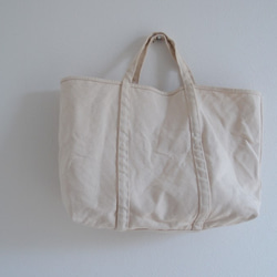 A4サイズ　BASIC TOTE BAG 帆布トート  Msize  生成り　ecru 1枚目の画像