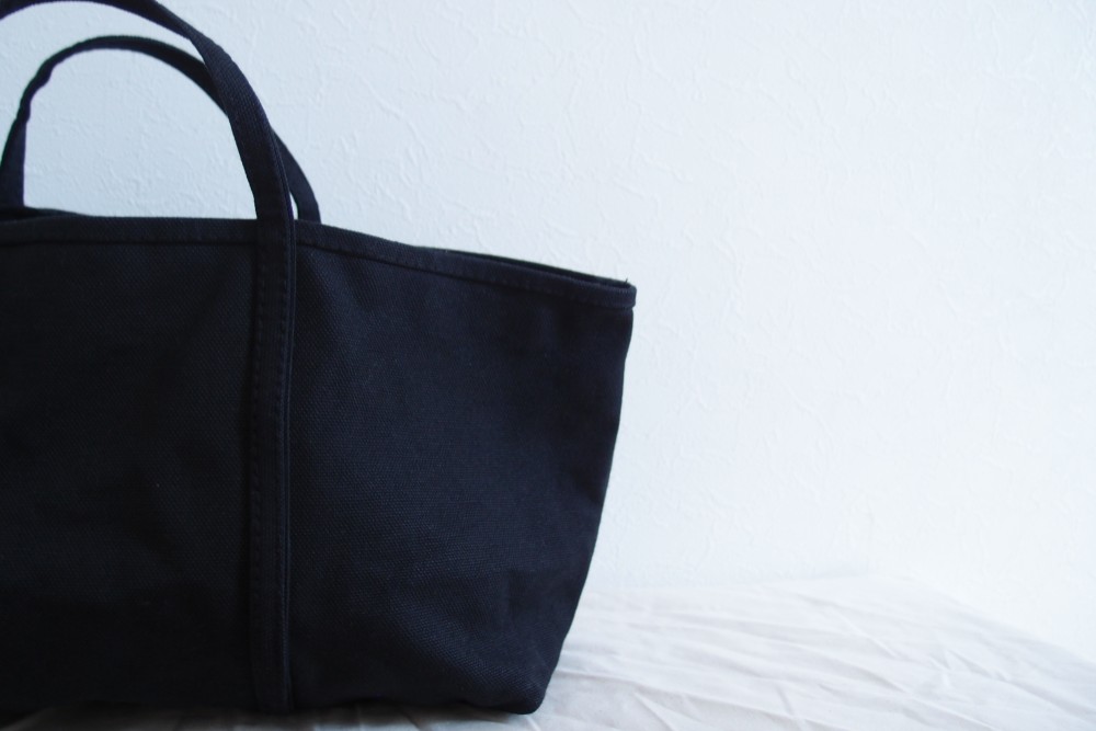 帆布　よこながトートバッグ 　黒
