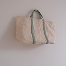 BASIC TOTE ( M )  ミントグリーン×生成り　( mint green ×生成り) 2枚目の画像