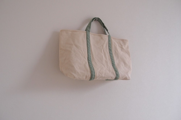 BASIC TOTE ( M )  ミントグリーン×生成り　( mint green ×生成り) 2枚目の画像