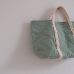 BASIC TOTE ( M )  生成り×ミントグリーン　( 生成り×mint green ) 3枚目の画像