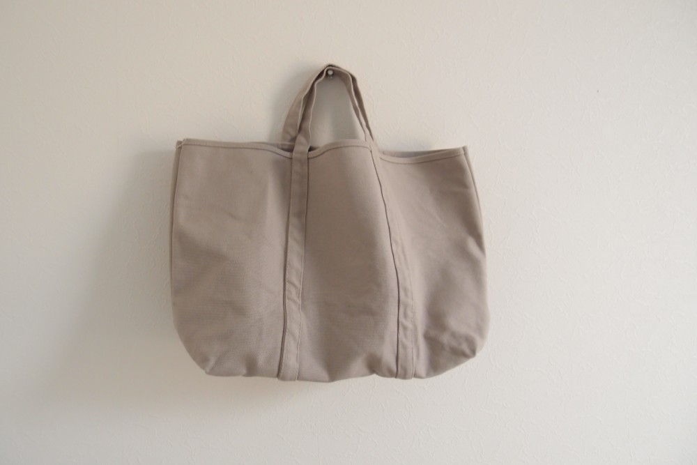 【A4対応】帆布　BASIC TOTE ( M )  　ice gray