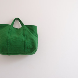 ロングセラー　洗える帆布バッグ【A4対応】帆布　BASIC TOTE ( M ) モスグリーン 11枚目の画像