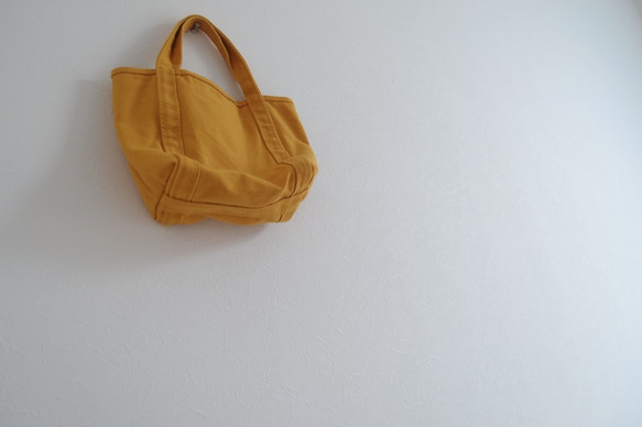 限定2個　ミニマム　帆布トートバッグ　（S)　mustard yellow 2枚目の画像