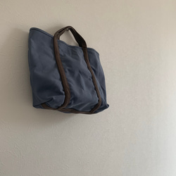 帆布 BASIC TOTE (MS) ブルーグレー×ココア 3枚目の画像