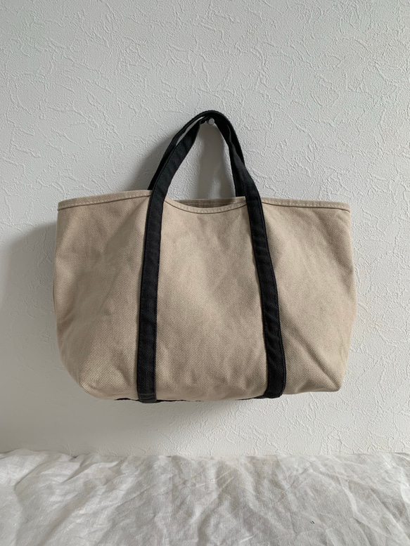 帆布 おでかけTOTE (MS) アイボリー×ダークグレー 3枚目の画像