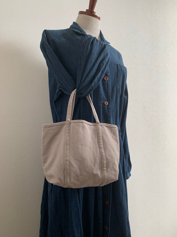 帆布　おでかけTOTE (S)  アイスグレー 1枚目の画像