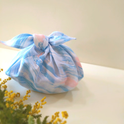 ❤ほっこりあづま❤（Wガーゼ お弁当袋、小物入れ）入学祝い　プレゼントに最適です！グリーン　イエロー　ブルー 5枚目の画像