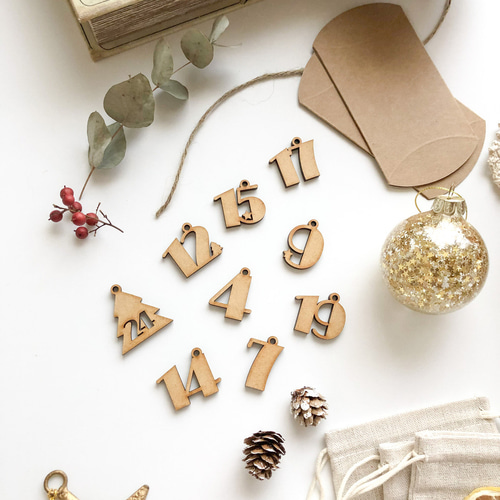 特集掲載 ⬛︎ 木製 アドベントカレンダー タグ 【ナンバー】 Number