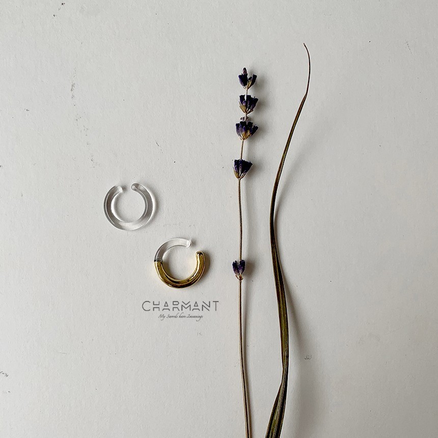 金属のバイカラー　氷のイヤーカフ「メンズ」ストロボ 4,960円