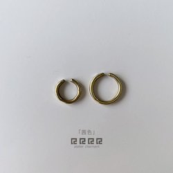 シルバー950と真鍮のイヤーカフ 茜色 (径3mm)ゴールド 9枚目の画像