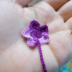 花モチーフのブックマーク (紫) 2枚目の画像