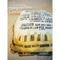 【Original Art Fabric】アートクッション　ILL-cushion-01 6枚目の画像