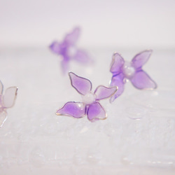 小さな紫の紫陽花の一粒ピアス・ノンホールピアス 1枚目の画像