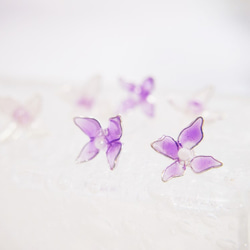 小さな紫の紫陽花の一粒ピアス・ノンホールピアス 5枚目の画像