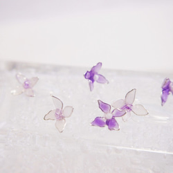 小さな紫の紫陽花の一粒リング 5枚目の画像