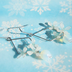 雪の花＊ダイヤ型フープのピアス・イヤリング 6枚目の画像